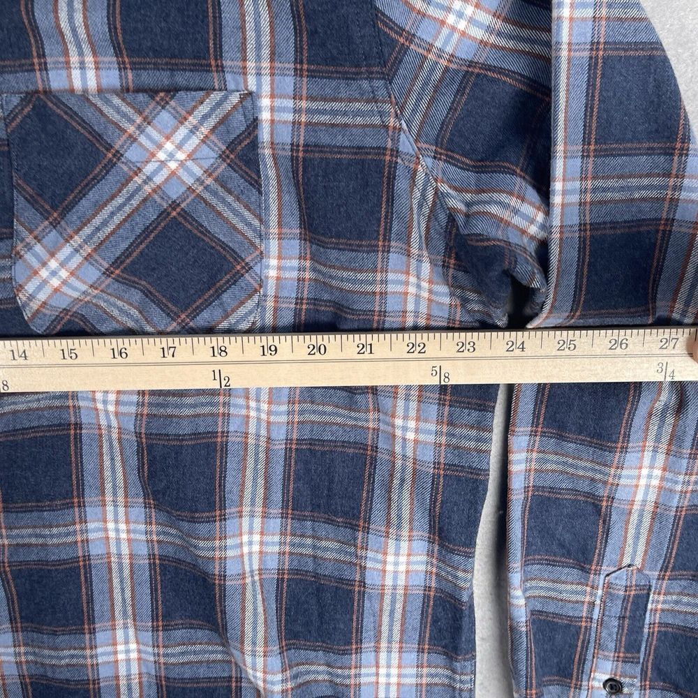 Telluride Clothing‎ Co. Plaid Button Up Long Sleeve Men Flannel Shirt XL Blue - Picture 4 of 8